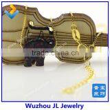 12*14mm Synthetic Elephant Opal Gems Pendant Gold Necklace For Wedding Dresses thumbnail-2
