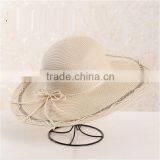 QXSH0014C Summer Rope Wide Brim Fedora Straw Hat Lace Beach Hat thumbnail-2