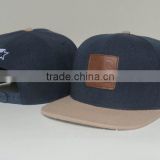 Custom snapback hats wholesale/snapback cap/brown leather strap snapback hats custom