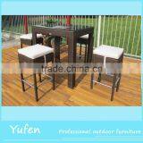 Outdor Furniture Wicker Table and Chairs 4 Restaurant Furniture