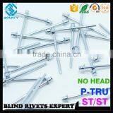 HIGH QUALITY DOUBLE CSK COUNTERSUNK STEEL PULL-THRU BLIND POP RIVETS FOR COMMUNICATIONS EQUIPMENT thumbnail-1