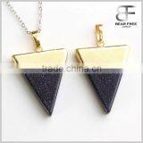 New Trendy Gold Plated Semi-Precious Gemstones Triangular Pyramid Chakra Pendant For Necklace Quality Choice thumbnail-5