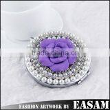 Blank Cosmetic Mirror With Big Purplr Flower, Blank Cosmetic Mirror Suppliers