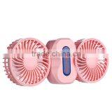 Couple Fan Rotate Foldable Double Fans Heads Handheld Rechargeable Portable Mini Usb Fan thumbnail-6