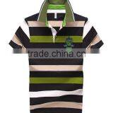 Mens high quality short sleeve cotton striped polo t shirts