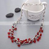 Exclusive Design National Hand-woven Red Roped Beaded Curved Needle Diy Crystal Necklace Choker Necklace thumbnail-2