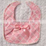 Wholesale Cute Pink Baby Bibs With Bow thumbnail-1