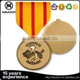 Top Quality Customized Embossed Casting Rimmed Round Edge Iron Brass Zinc Alloy Bronze Plated Army Military Medal With Ribbon thumbnail-4