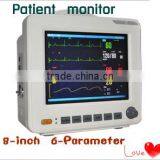 Low Cheap Portable 6 Parameter ECG/NIBP/SPO2/PR/TEM/REP 8-inch Patient Monitor With Optional Printer CE/ISO thumbnail-1