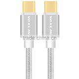 Voxlink 1m TYPE-C Male to Male Mobile Phone Data Cable Charging Cable Nylon Braided Metal Wire Silver thumbnail-3