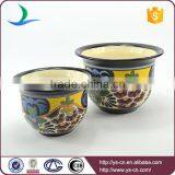 YSfp0009 Set of 2 Handmade Ceramic Flower Pot With Round Shape thumbnail-1