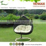 TG15-0136 Water Drop Shape Synthetic Rattan Outdoor Double Swing Chair thumbnail-1