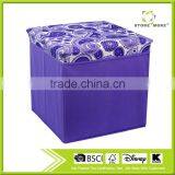 Fabric Folding Black Small Size Storage Ottoman thumbnail-6