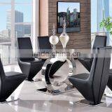 TH286 Modern Dining Room Furniture Tempered Glass Table Chairs thumbnail-3