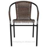 Outdoor Dark Brown Rattan Stack Chair thumbnail-1