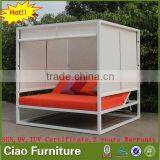 Outdoor Furniture Aluminum Beach Sunbed With Sling Curtain thumbnail-2