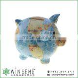 Cheap Coin Box Lovely Design Money Patterns Pig Shaped Ceramic Animal Piggy Bank thumbnail-3