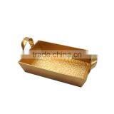 Rectangle Luxury Golden Faux Leather Cardboard Storage Tray thumbnail-3