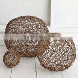 Eco Friendly 100 % Natural Handwoven Bamboo Rattan and Seagrass Decorative Ball thumbnail-3