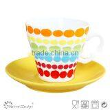 Cup Saucer Handpainting Top Sale Relaxation and Antique Style With Dots thumbnail-3