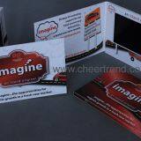 2017 Fashion Paper Business Card 7 Inches Lcd Video Brochure 210*210 mm Video Greeting Card With 1000 Mah thumbnail-4