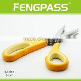 S2-1381 7.25 Inch Stainless Steel With Plastic Handle 3 Blades Soft Grip Herb Scissors thumbnail-3
