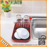 Kitchen Accessories Corner Dish Rack Tray,plastic Dish Drainer Tray