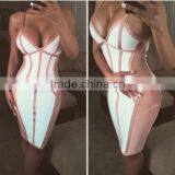 New Arrival Hot Fashion 2015 Cut Sexy V Neck Bodycon HL Spaghetti Strap Bandage Dress Cocktail Party Dress thumbnail-1