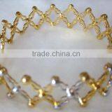Lattice Design Magic Flexible Ring Convertible BRACELET Gold TWO Tone thumbnail-4