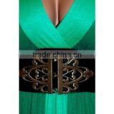 Women Plus Size Slim Black Color Block Long Maxi Plus SIze Dress thumbnail-3