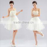 2017 Bridesmaid Short Dress Paragraph Shoulder Halter Sweet Dress Bride Lace Drilling Shoulder Wedding Dress thumbnail-4