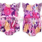 Toddler Infant Clothing Lace Flutter Floral Cute Design Romper One Piece Jumpsuit thumbnail-1