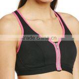 Contrast Colours Front Zipper Tight Sexy Yoga Tube Top for Women thumbnail-1