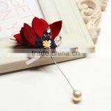 Zm53220a Fashion Handmade Cloth Flower Shape Brooches For Wedding Party And Business Suit thumbnail-4