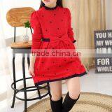 Zm50280b 2017 Autumn New Model Kids Clothes Round Neck Knit Girls Dress thumbnail-2