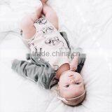 S60665 Children Cotton Sleeveness Baby's Clothing Kid's Dinosaur Jumpsuits Newborn Clothes thumbnail-2