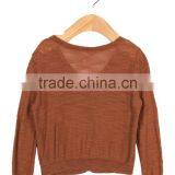 High Quality Brown Color Button Closured Baby Girl Wool Cardigan thumbnail-2