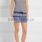 Cozy Striped Design Ladies Loungewear Pull-On Shorts With Elasticated Waistband and Slant Pockets thumbnail-4