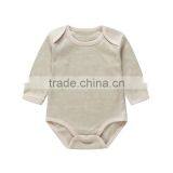 2017 Hot Selling Organic Cotton Plain Baby Boys Girls Romper Long Sleeves Set OEM Service thumbnail-4