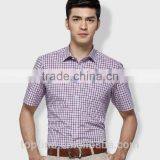 Classic Style 100% Cotton Slim Fit Short Sleeve Plaids Men Shirt thumbnail-1