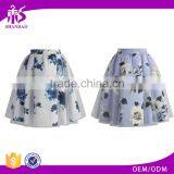 2016 Guangzhou Shandao OEM/ODM Custom Design Elegant Women Short A Line Ruffle Cotton Flower Printed Skirts thumbnail-1