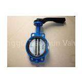 PN25 DIN ANSI Flange Wafer Lever Operated Butterfly Valve with CI / DI / SS , Customized