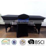 6FT Spandex Lycra Rectangle Table Cover With Open Sids To Accommodate Banquet Chairs