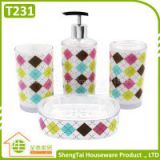 Fashion 4 Pieces Rhombus Pattern Bathroom Products Accessories Sets