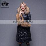 High Quality Design Fashion Pattern Goose Down Jacket Women With Big Fur Collar and Cuff thumbnail-3