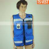 Blue Cheap OEM design Reflective Fishing Vest