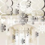 Snowflake Shape Card Hanging Foil Swirls Banner Decoration Christmas Party Supply