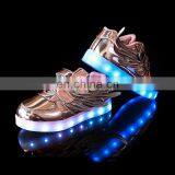 Wholesale Hot Sell Mirror-PU Leather Led Light up Kids Wings Shoes Children Led Shoes Sneakers With USB Rechargeable thumbnail-6