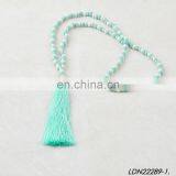 Colorful Knoted Wooden Beaded Tassel Necklaces thumbnail-4