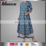 Muslim New Popular Floral Printing Abaya Loose Cosy Half Sleeve Malayu Wholesale Fashion Baju Kurung thumbnail-1